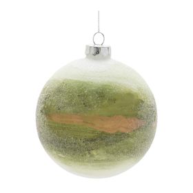 Ball Ornament (Set of 6) 4"D Glass (Option: Green, Gold)