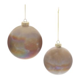 Ball Ornament (Set of 4) 4"D, 5"D Glass (Option: Brown)
