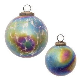 Ball Ornament (Set of 12) 3"D, 4"D Glass (Option: Blue, Purple)