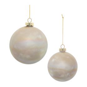 Ball Ornament (Set of 12) 3"D, 4"D Glass (Option: White, Gold)