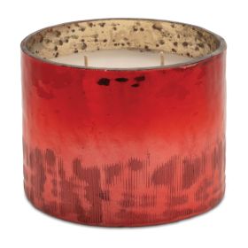 Candle in Glass 4"D x 3"H Glass/Paraffin/Soy (Option: Red, Silver)