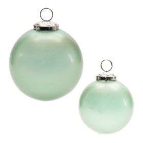 Ball Ornament (Set of 12) 3"D, 4"D Glass (Option: Green)