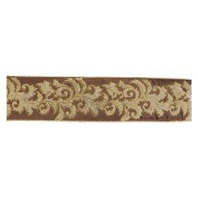 4" x 5 Yds. Wired Polyester (Option: Gold, Brown)