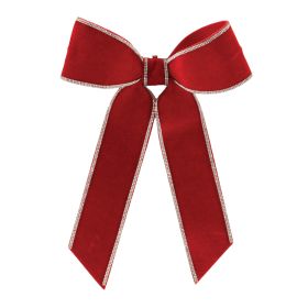 Bow (Set of 2) 9"W x 14"H Polyester (Option: Red, Silver)