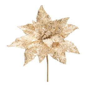 Poinsettia Stem (Set of 6) 21"H Polyester (Option: Gold)