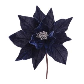 Poinsettia Stem (Set of 6) 24"H Polyester (Option: Blue, Gray)