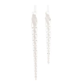 Icicle Ornament (Set of 12) 6.5"H, 8.5"H Glass (Option: White)