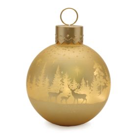 LED Ornament Decor 9.5"D x 11"H Glass 3 AAA Batteries Not Included (Option: Gold)