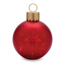 LED Ornament Decor 9.5"D x 11"H Glass 3 AAA Batteries Not Included (Option: Red, Gold)
