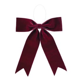 Bow Ornament (Set of 2) 16"W x 16.5"H Polyester (Option: Red)