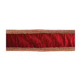 4" x 5 Yds. Wired Polyester (Option: Red, Gold)