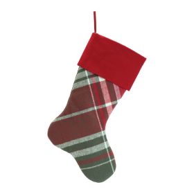 Stocking (Set of 2) 17"H Cotton (Option: Red, Green)