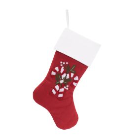 Stocking (Set of 2) 17"H Cotton (Option: Red, White)