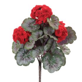 Geranium Bush (Set of 2) 19"H Polyester (Option: Red, Green)