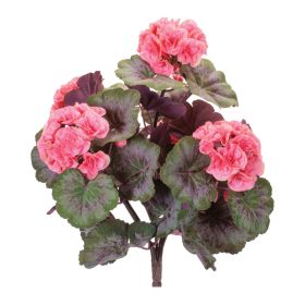 Geranium Bush (Set of 2) 19"H Polyester (Option: Pink, Green)