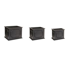 Planter (Set of 3) 13"L x  11.25"H, 15.5"L x 12.25"H, 18"L x 13.25"H MDF (Option: Black)
