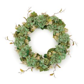 Hydrangea Wreath 32"D Fabric (Option: Green)