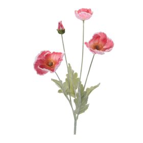 Poppy Spray (Set of 6) 25"H Fabric (Option: Red, Green)