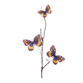 Butterfly Spray (Set of 6) 32"H Fabric/Plastic (Option: Orange, Blue)