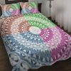 3 Pieces Colorful Tie-Dye Quilt Set,Lightweight Mandala Bedding Set with 2 Pillowcases,Abstract Art Bedspread Coverlet