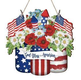 1PC Wooden tags for Independence Day, patriotic American homes, rural areas, wooden walls, door decorations, wooden crafts (Color: N, size: 40*40*0.5cm)