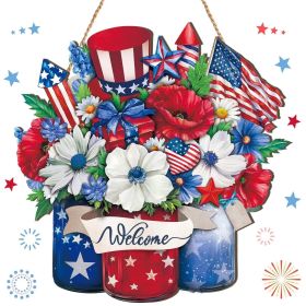 1PC Wooden tags for Independence Day, patriotic American homes, rural areas, wooden walls, door decorations, wooden crafts (Color: M, size: 30*30*0.5cm)