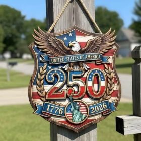 1PC Wooden tags for Independence Day, patriotic American homes, rural areas, wooden walls, door decorations, wooden crafts (Color: T, size: 40*40*0.5cm)