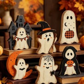 Halloween wooden pumpkin ghost black cat ornament room desktop holiday decoration wooden craft
Halloween wooden pumpkin ghost black cat ornament room (thickness: 1.6cm, Color: 13cm6pcs)
