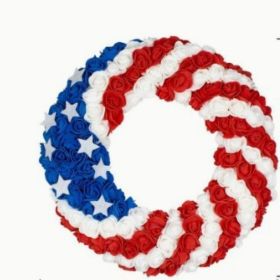 1PC Wooden tags for Independence Day, patriotic American homes, rural areas, wooden walls, door decorations, wooden crafts (Color: D, size: 40*40*0.5cm)