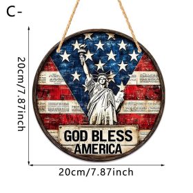 1PC Wooden tags for Independence Day, patriotic American homes, rural areas, wooden walls, door decorations, wooden crafts (Color: L, size: 30*30*0.5cm)
