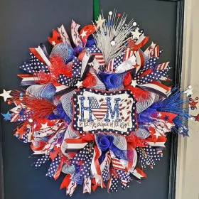 1PC Wooden tags for Independence Day, patriotic American homes, rural areas, wooden walls, door decorations, wooden crafts (Color: 87, size: 40*40*0.5cm)