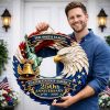 1 pc 250th anniversary of American independence, bald eagle commemorative wooden plaque, home porch decoration, wooden hanging board