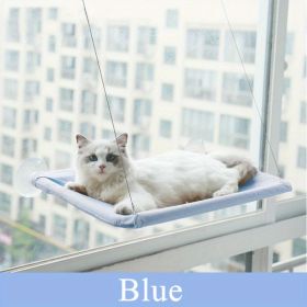 Cat Window Hammock 360Â° Sunny Seat Space Saving Cat Beds For Indoor Cats (Color: Blue)