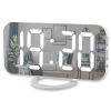 Digital LED Alarm Clock Mirror 2 USB Charger Ports Night Light LED Table Clock Snooze Function Adjustable Brightness Desk Clocks