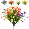 4 Bundles Premium Oxidation Resistance Artificial Flower; Outdoor Flowers UV Resistant, No Fade Faux Bright Colors Greenery Shrubs