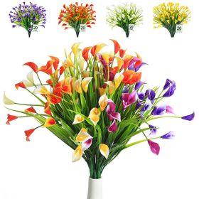 4 Bundles Premium Oxidation Resistance Artificial Flower; Outdoor Flowers UV Resistant, No Fade Faux Bright Colors Greenery Shrubs (Color: 4 kinds of flowers mix)