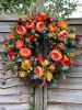 Fall Peony and Pumpkin Wreath, Fall Autumn Thanksgiving Farmhouse