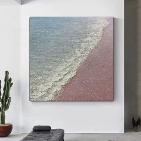100% Handmade Abstract simple pure thick ocean sea landscape modern Oil Painting Modern Living room Home Decoration (size: 150x150cm)