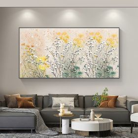 Handmade Oil Painting Abstract Daisy Flower Landscape Oil Painting On Canvas Large Original Modern Floral Textured Acrylic Painting Living Room Wall A (Style: 01, size: 150x220cm)