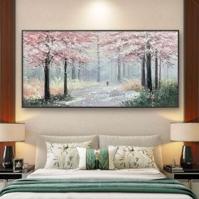 Hand Painted Oil Painting Blooming Colorful Tree On Canvas Abstract Plant Floral oil Painting Tree Landscape Bohemian Style Wall Deco Large Wall Art H (Style: 01, size: 150x220cm)