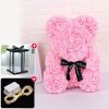 Artificial Rose Bear Flower  With Box and Light