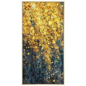 Modern Canvas Painting Poster Golden Leaf Print Wall Art for Home Decor (size: 100X150cm)