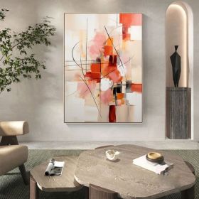 Pink paintings on canvas Original large abstract painting Pink oil painting knife painting texture Golden Abstract Art wall art painting (Style: 01, size: 100X150cm)