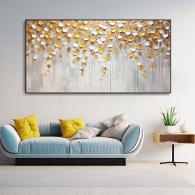 Hand Painted Golden Texture Knife Painting Abstract Autumn Leaves Landscape Oil Painting Home Wall Deco Original Modern Light Luxury Housewarming Gift (Style: 01, size: 120x240cm)