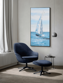 Large bstract Sailboat Oil Painting on Canvas Original Seascape Canvas Wall Art Modern Nautical Wall Art for Living Room Bedroom Decor (Style: 01, size: 120x240cm)