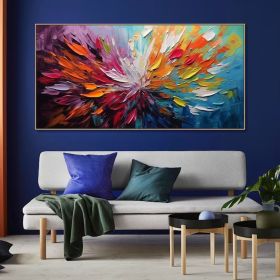 Original Colorful Flower Painting On Canvas Abstract Oil Floral Art Stunning Painting Landscape Paintings Living Room Wall Art Morden Art (Style: 01, size: 40x80cm)