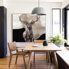Large Abstract Deer Oil Painting on Canvas Original Hand-painted Stag Canvas Wall Art Modern Animal Painting for Living Room Home DÃ©cor (Style: 01, size: 120x120cm)