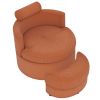 360° Swivel Accent Chair with Half Moon Storage Ottoman
