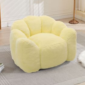 Lotus type compression sofa Adult bean bag sofa with pull ring can be easily moved without installation Suitable for various environments such as livi (Color: Yellow)
