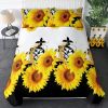 Sunflower Pattern Duvet Cover, Black & White Bedding Set for Men and Women, Sunflower Printed Duvet Cover, with Zipper Closure Ultra Soft Durable